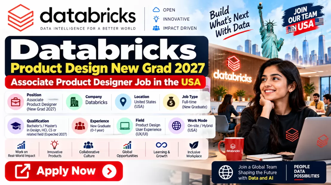 Databricks Product Design New Grad 2027: Associate Product Designer Job in the USA