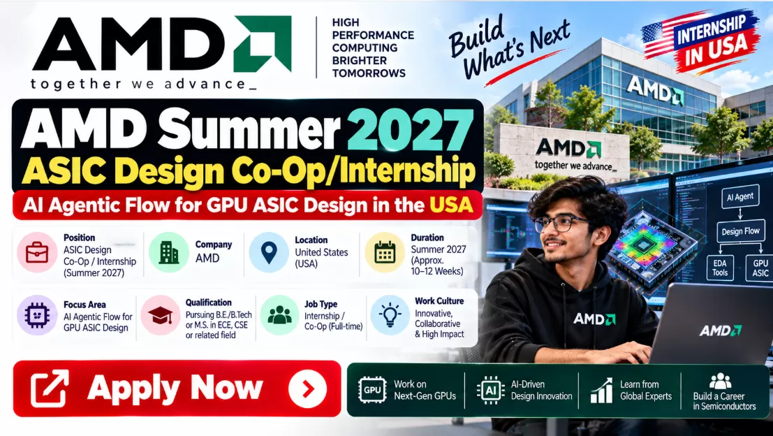 AMD Summer 2027 ASIC Design Co-Op/Internship: AI Agentic Flow for GPU ASIC Design in the USA