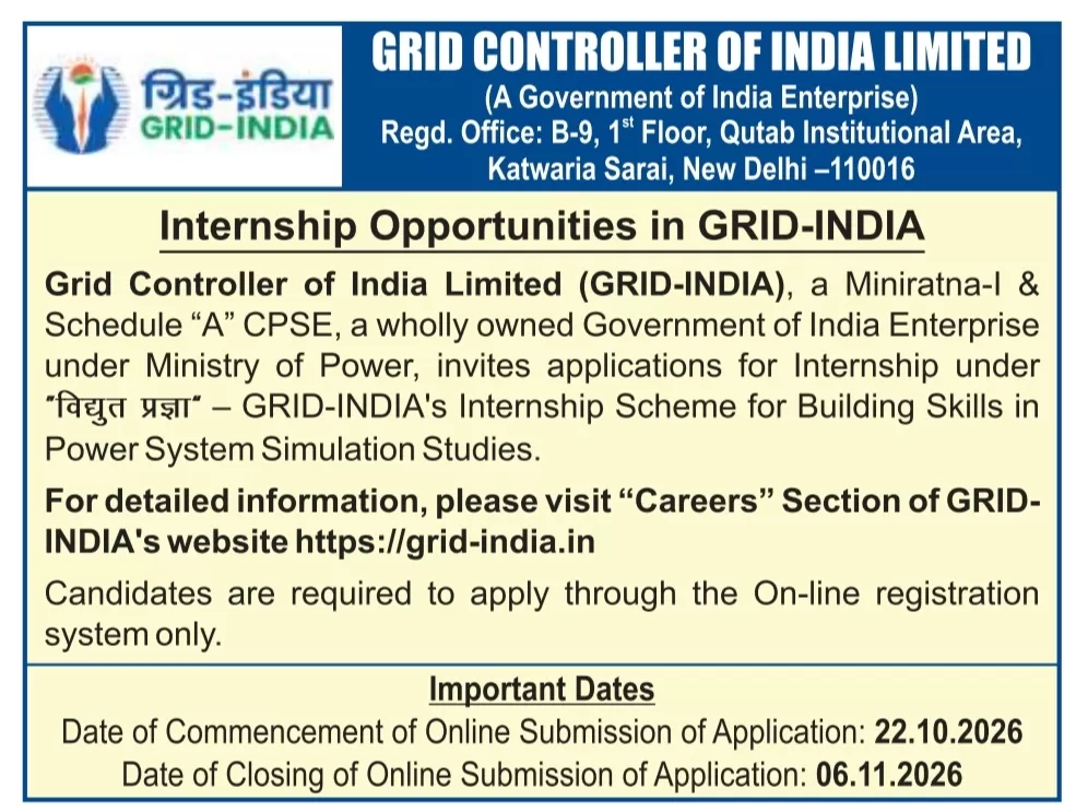 GRID-INDIA Internship 2026– Apply Online